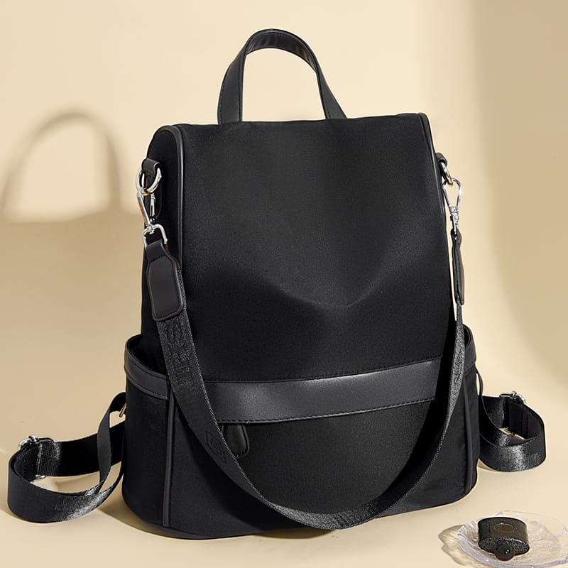 New Design Women Backpack Nylon Waterproof Anti-Theft Travel Bagpack(black) - Image 2