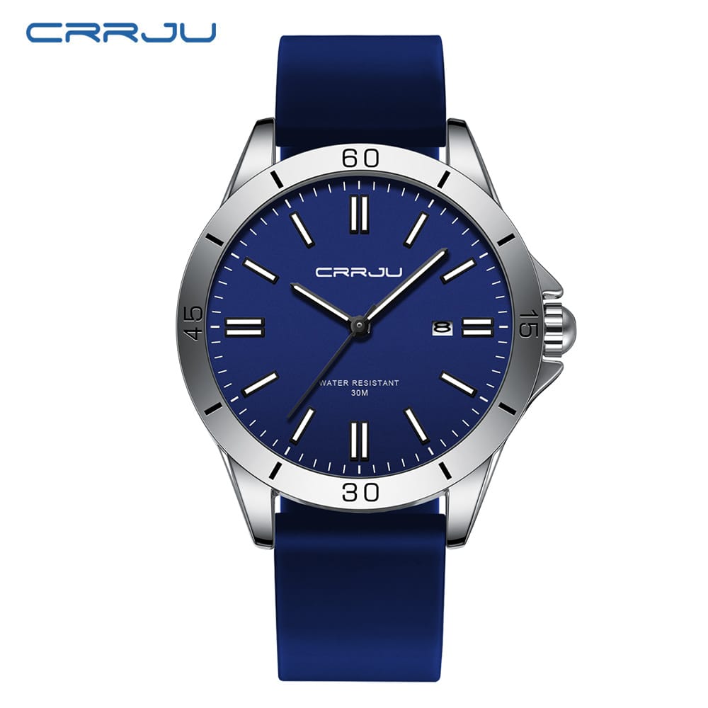 Crrju New 5025 Men's & Ladies' Waterproof Watch (blue) - Image 4
