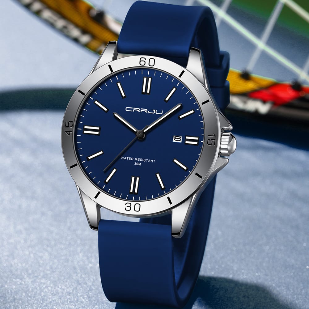 Crrju New 5025 Men's & Ladies' Waterproof Watch (blue) - Image 2
