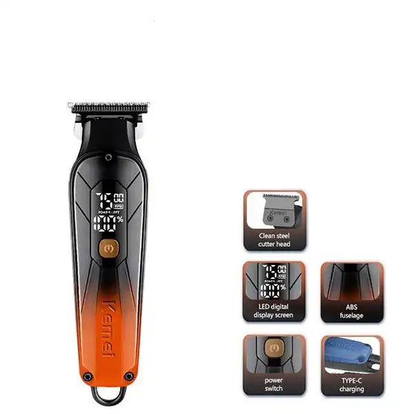 Kemei Km-1741 1200mAh Excellent Lithium Battery Hair Shaver Splicing Color Design Brand Hair Clipper Shop Online Brand Trimmers - Image 4